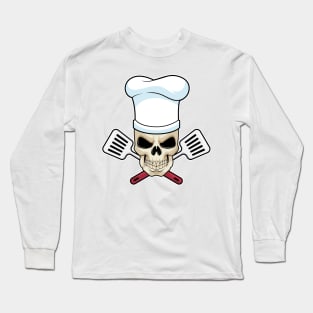 Skull as Cook with Cooking hat Long Sleeve T-Shirt